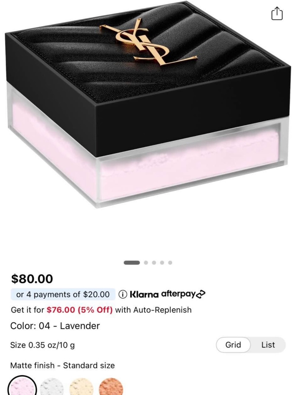 Yves Saint Laurent Black and Lavender Textured Powder Compact